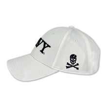 Load image into Gallery viewer, Navy Under Armour Jolly Roger Hat (White)