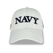 Load image into Gallery viewer, Navy Under Armour Jolly Roger Hat (White)