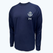 Load image into Gallery viewer, Navy Under Armour Anchor Silent Service Spine Long Sleeve T-Shirt (Navy)