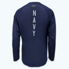 Load image into Gallery viewer, Navy Under Armour Anchor Silent Service Spine Long Sleeve T-Shirt (Navy)