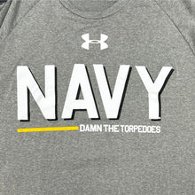 Load image into Gallery viewer, Navy Under Armour Damn the Torpedoes Ship Long Sleeve T-Shirt (Grey)