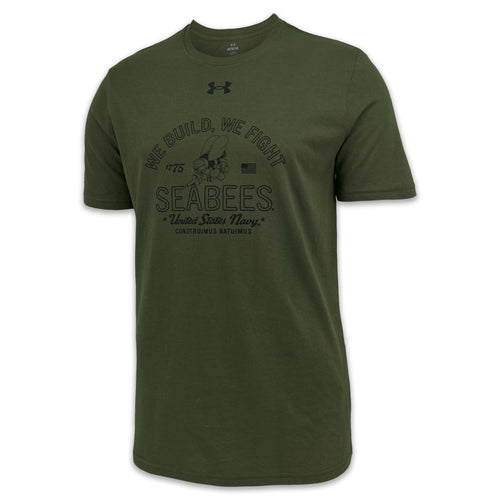 Navy Under Armour Seabees We Build We Fight T-Shirt (OD Green)