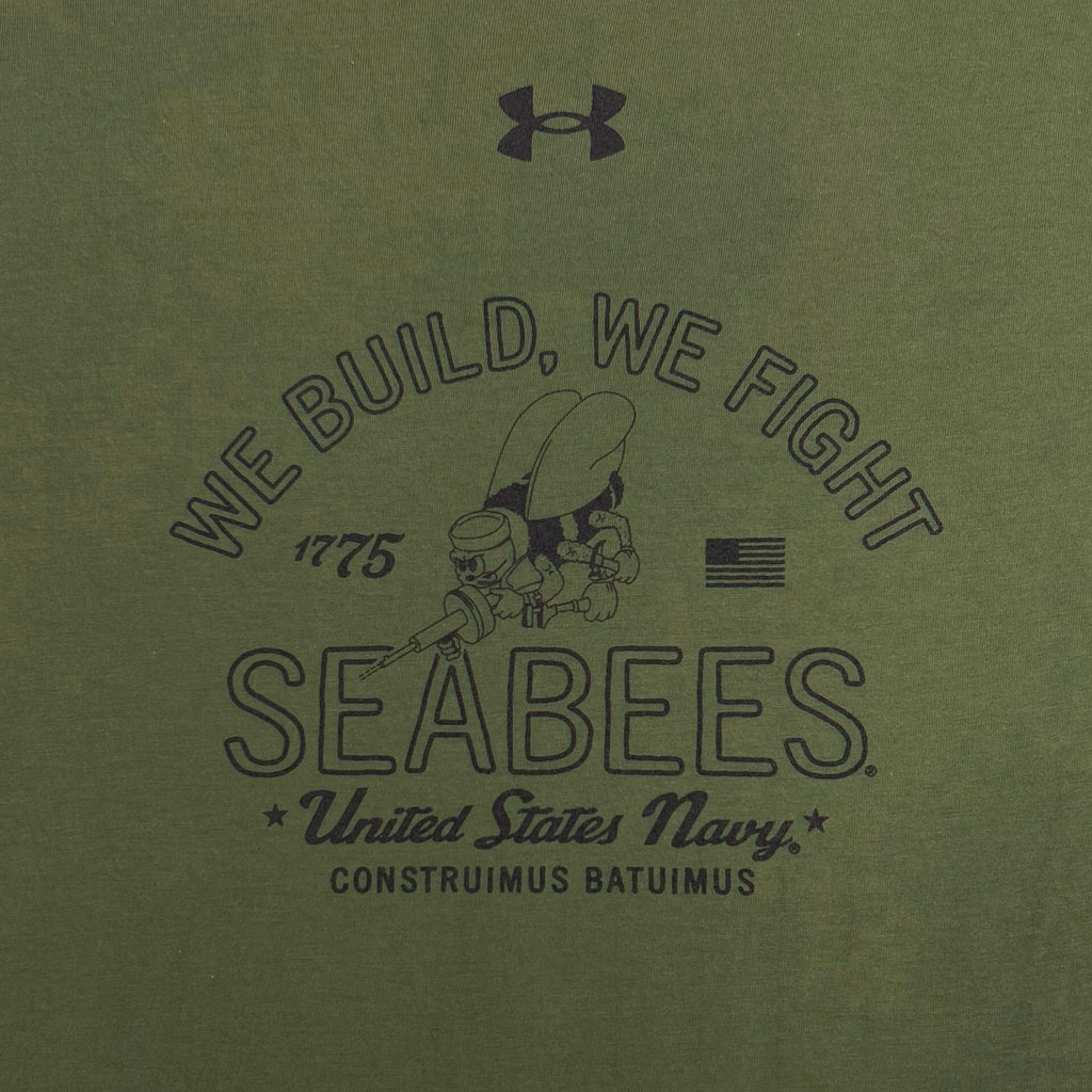 Navy Under Armour Seabees We Build We Fight T-Shirt (OD Green)