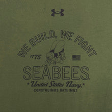 Load image into Gallery viewer, Navy Under Armour Seabees We Build We Fight T-Shirt (OD Green)