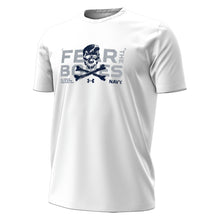 Load image into Gallery viewer, Navy Under Armour 2024 Rivalry Fear the Bones Skull T-Shirt (White)