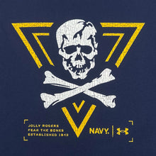 Load image into Gallery viewer, Navy Under Armour 2024 Rivalry 2-Sided Jolly Rogers Fear the Bones Triangle Long Sleeve T-Shirt (Navy)