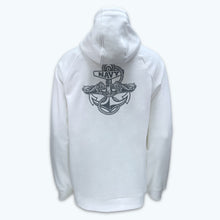 Load image into Gallery viewer, Navy Under Armour Anchor Silent Service Performance Cotton Hood (White)