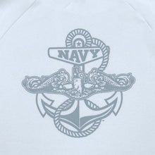 Load image into Gallery viewer, Navy Under Armour Anchor Silent Service Performance Cotton Hood (White)