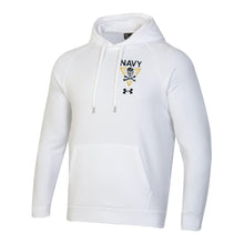 Load image into Gallery viewer, Navy Under Armour 2024 Rivalry 2-Sided Fear the Bones Fleece Hood (White)