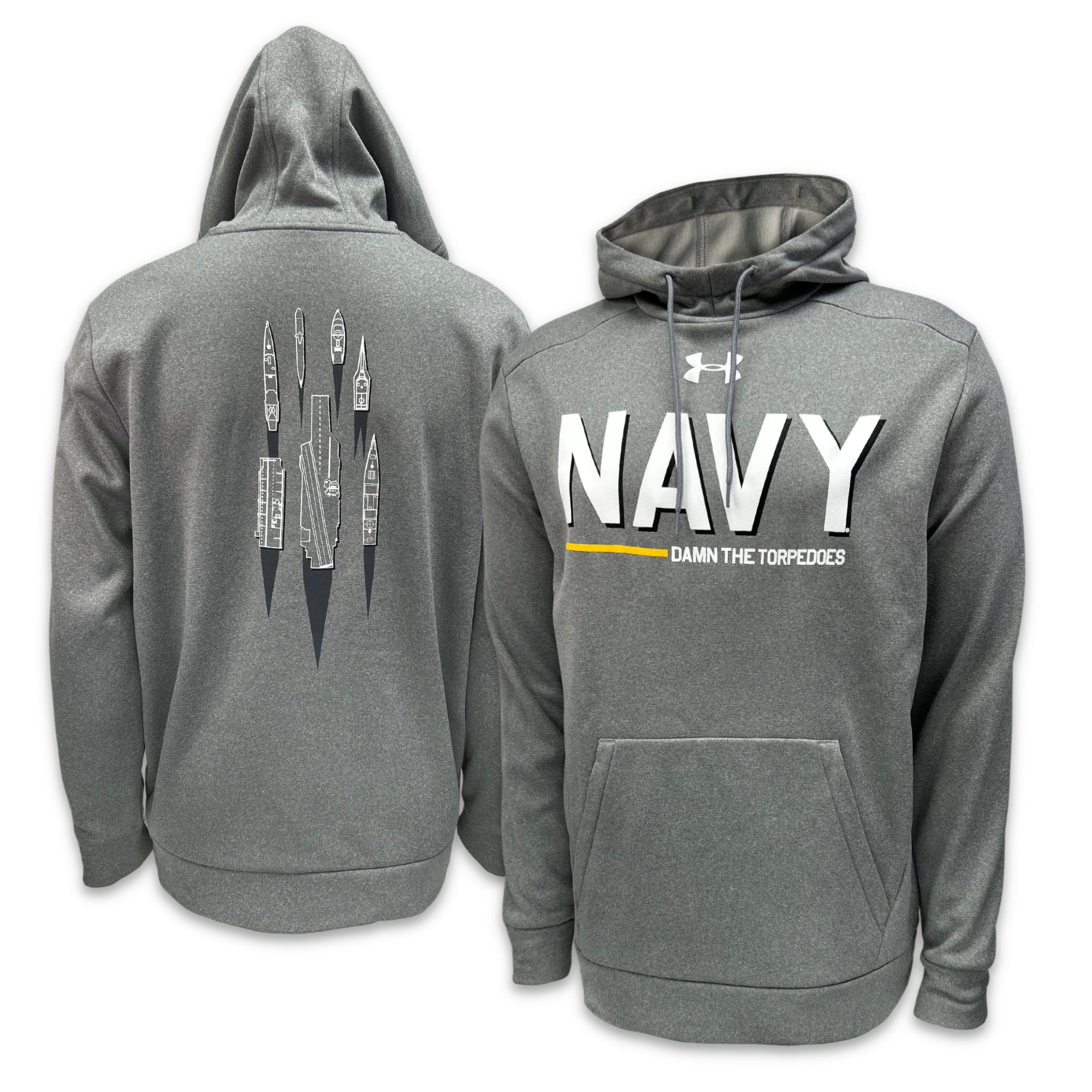 Navy Under Armour Damn the Torpedoes Ship Hood (Grey)