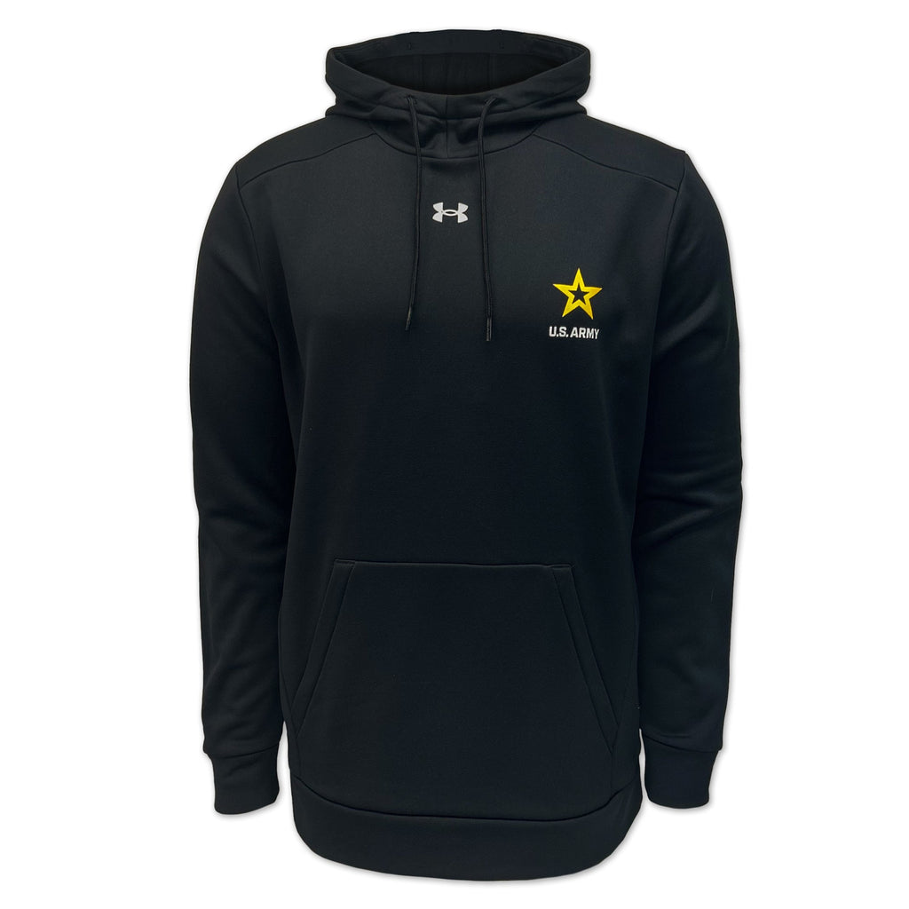 Army Under Armour Left Chest Star Armour Fleece Hood (Black)