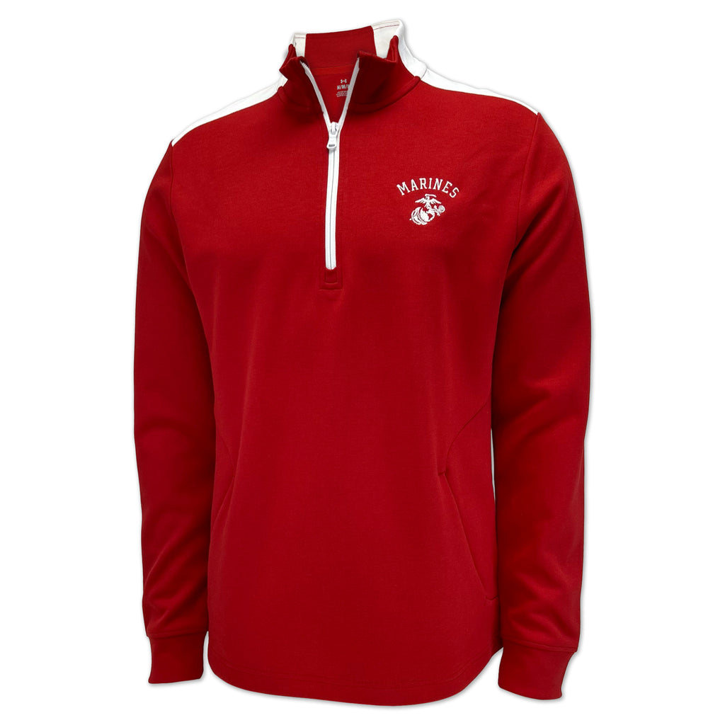 Marines Under Armour Gameday Double Knit Fleece 1/4 Zip (Red)