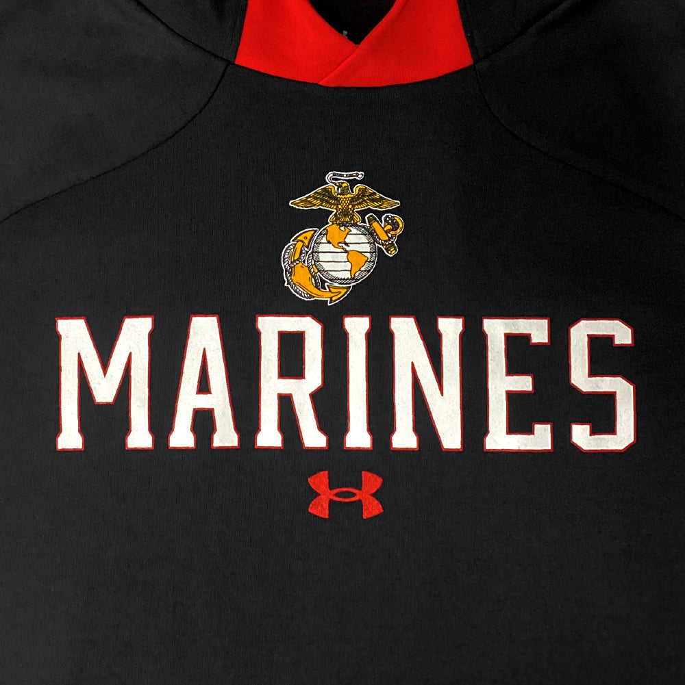 Marines Under Armour Gameday Double Knit Fleece Hood (Black)