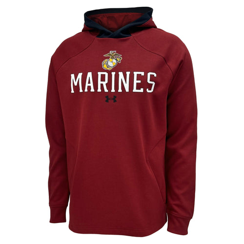 Marines Under Armour Gameday Double Knit Fleece Hood (Cardinal)