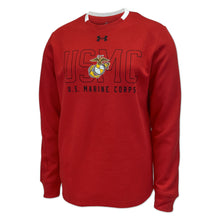 Load image into Gallery viewer, Marines Under Armour Gameday Double Knit Fleece Crewneck (Cardinal)