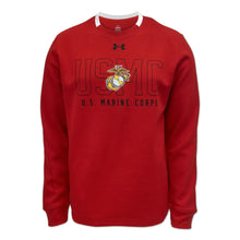 Load image into Gallery viewer, Marines Under Armour Gameday Double Knit Fleece Crewneck (Cardinal)