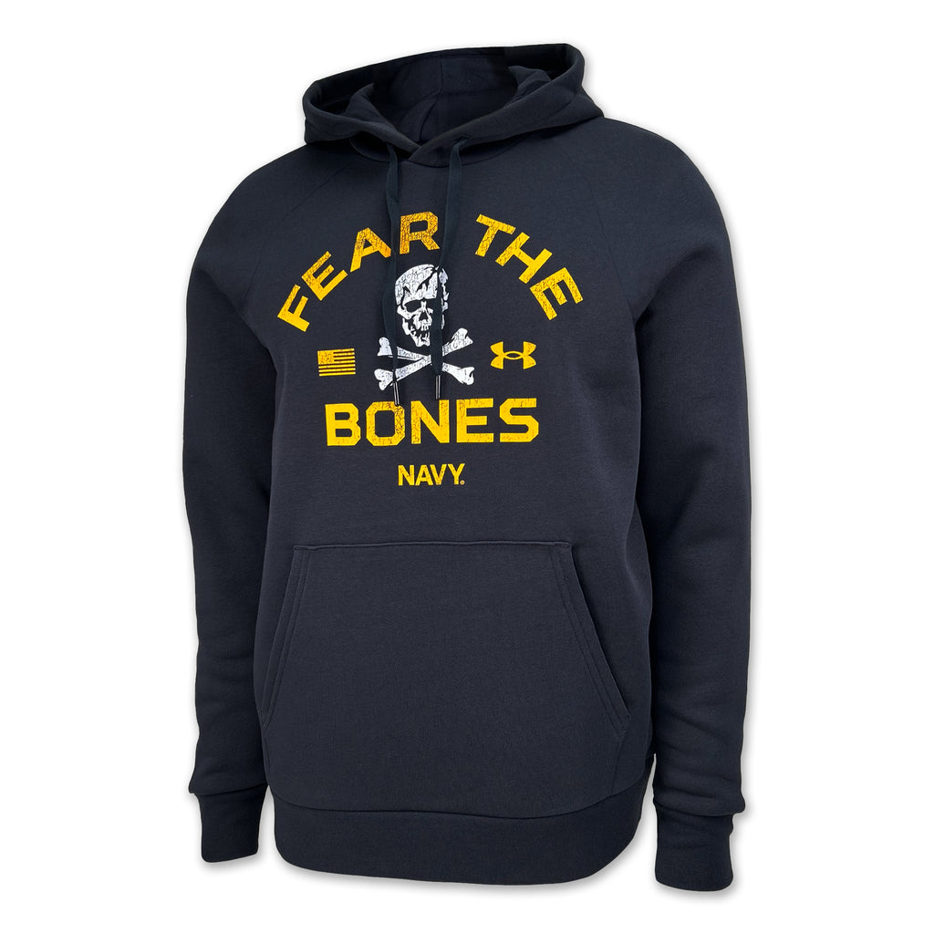 Navy Under Armour 2024 Rivalry Fear the Bones Fleece Hood (Navy)