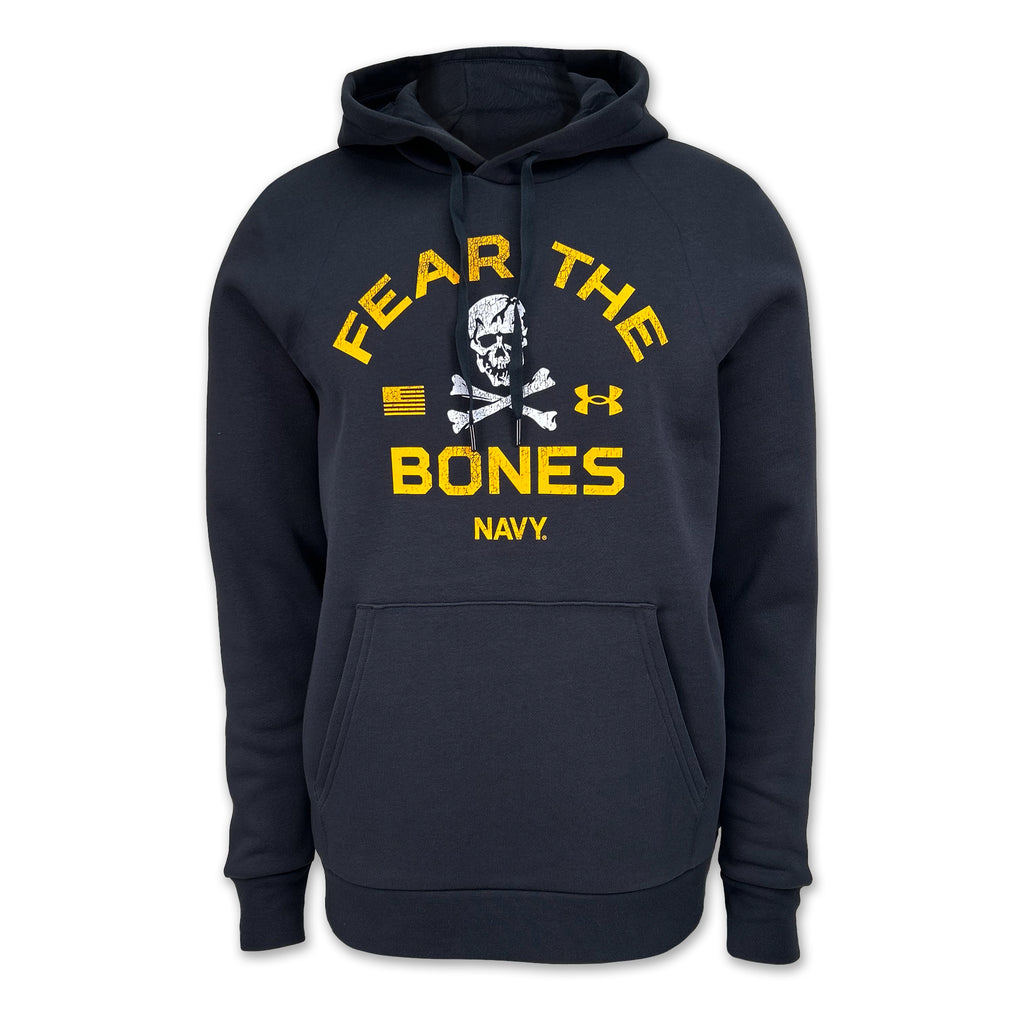 Navy Under Armour 2024 Rivalry Fear the Bones Fleece Hood (Navy)