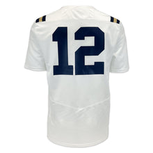 Load image into Gallery viewer, Navy Under Armour Sideline Replica #12 Football Jersey (White)