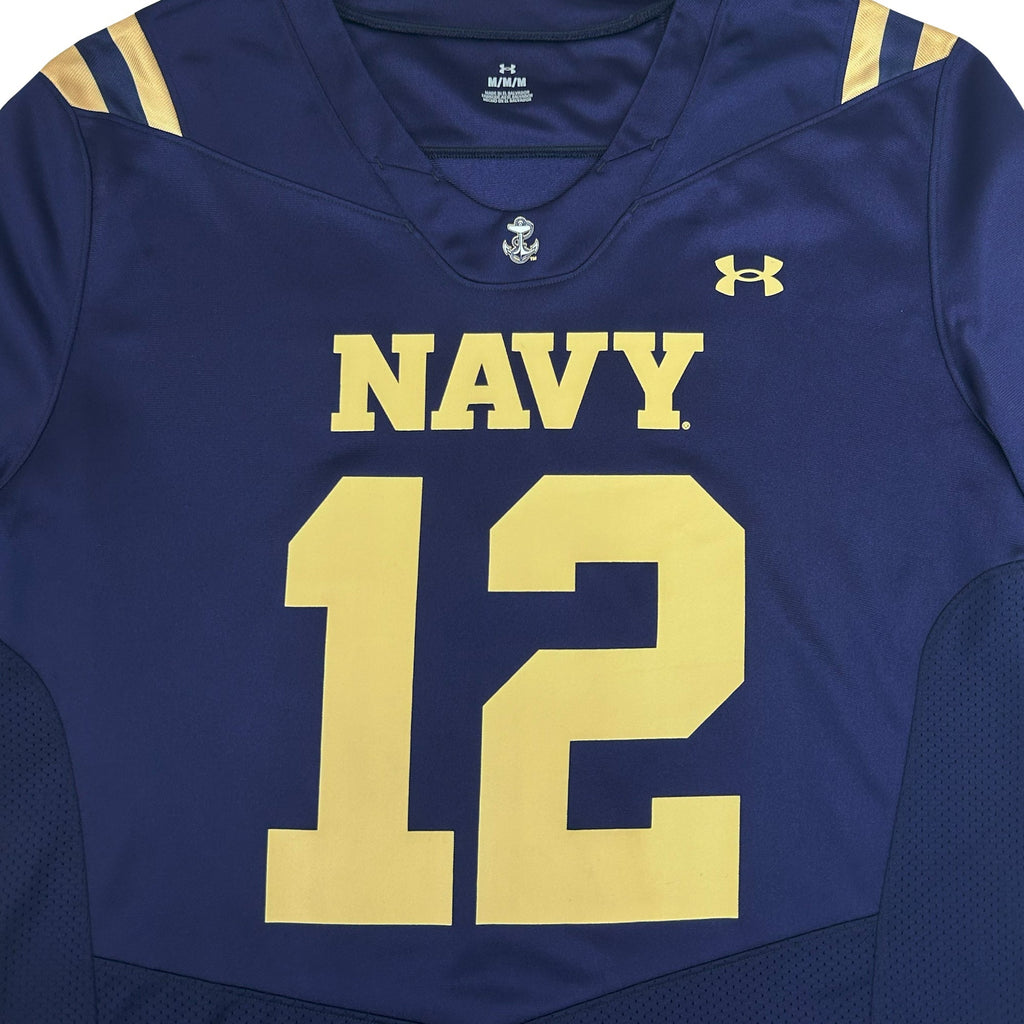 Navy Under Armour Sideline Replica #12 Football Jersey (Navy)