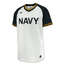 Load image into Gallery viewer, Navy Under Armour Baseball Replica Jersey (White)