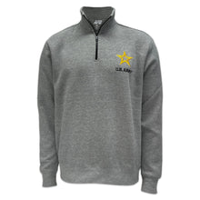 Load image into Gallery viewer, Army Star Tackle Twill Embroidered Fleece Quarter Zip (Grey)