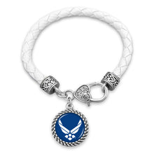 Load image into Gallery viewer, Air Force Wings Leather Bracelet