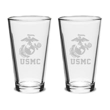 Load image into Gallery viewer, Marines EGA Set of Two 16oz Classic Mixing Glasses*