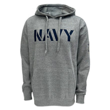 Load image into Gallery viewer, Navy Anchor Tackle Twill Embroidered Fleece Hood (Grey)