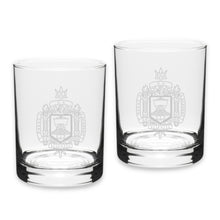 Load image into Gallery viewer, Naval Academy 14oz Deep Etched Double Old Fashion Glasses (Clear)*