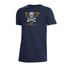 Load image into Gallery viewer, Navy Youth Under Armour 2024 Rivalry Jolly Rogers Fear the Bones Triangle T-Shirt (Navy)