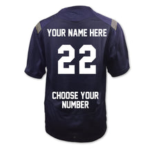 Load image into Gallery viewer, Youth Navy Under Armour Football Custom Jersey