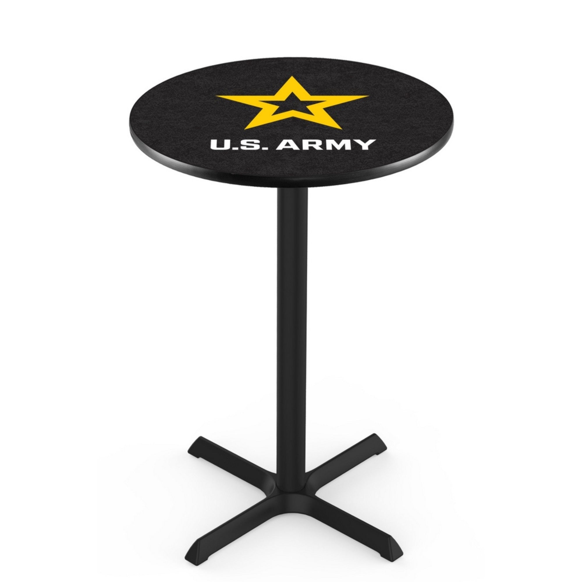 Army Star Pub Table with X-Style Base (Black)*