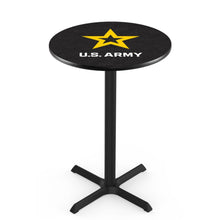 Load image into Gallery viewer, Army Star Pub Table with X-Style Base (Black)*