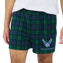 Load image into Gallery viewer, Air Force Wings Logo Flannel Shorts (Blackwatch)