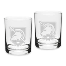 Load image into Gallery viewer, Army West Point 14oz Deep Etched Double Old Fashion Glasses (Clear)*