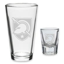 Load image into Gallery viewer, Army West Point 16oz Deep Etched Pub Glass and 2oz Classic Shot Glass (Clear)*