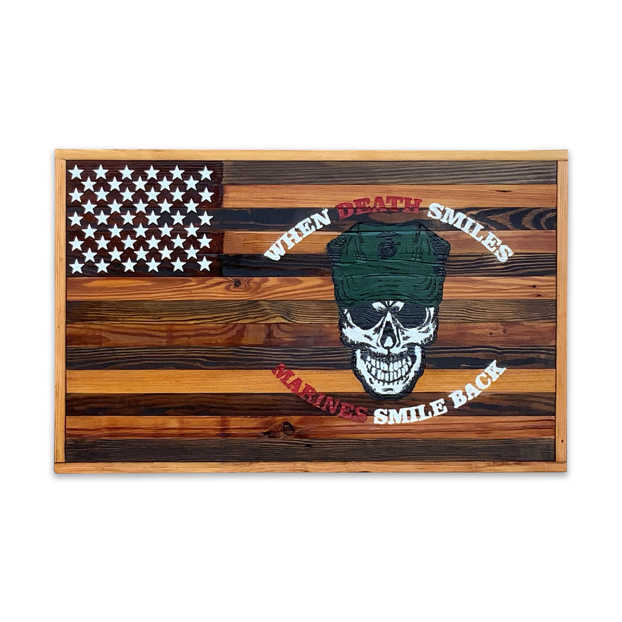 When Death Smiles Barnwood Flag Sign*