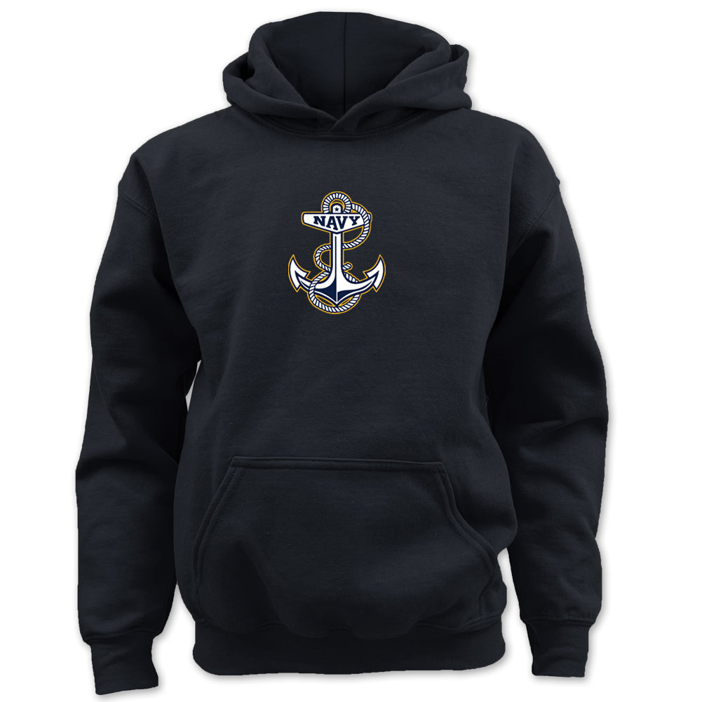 Navy Youth Anchor Logo Hood