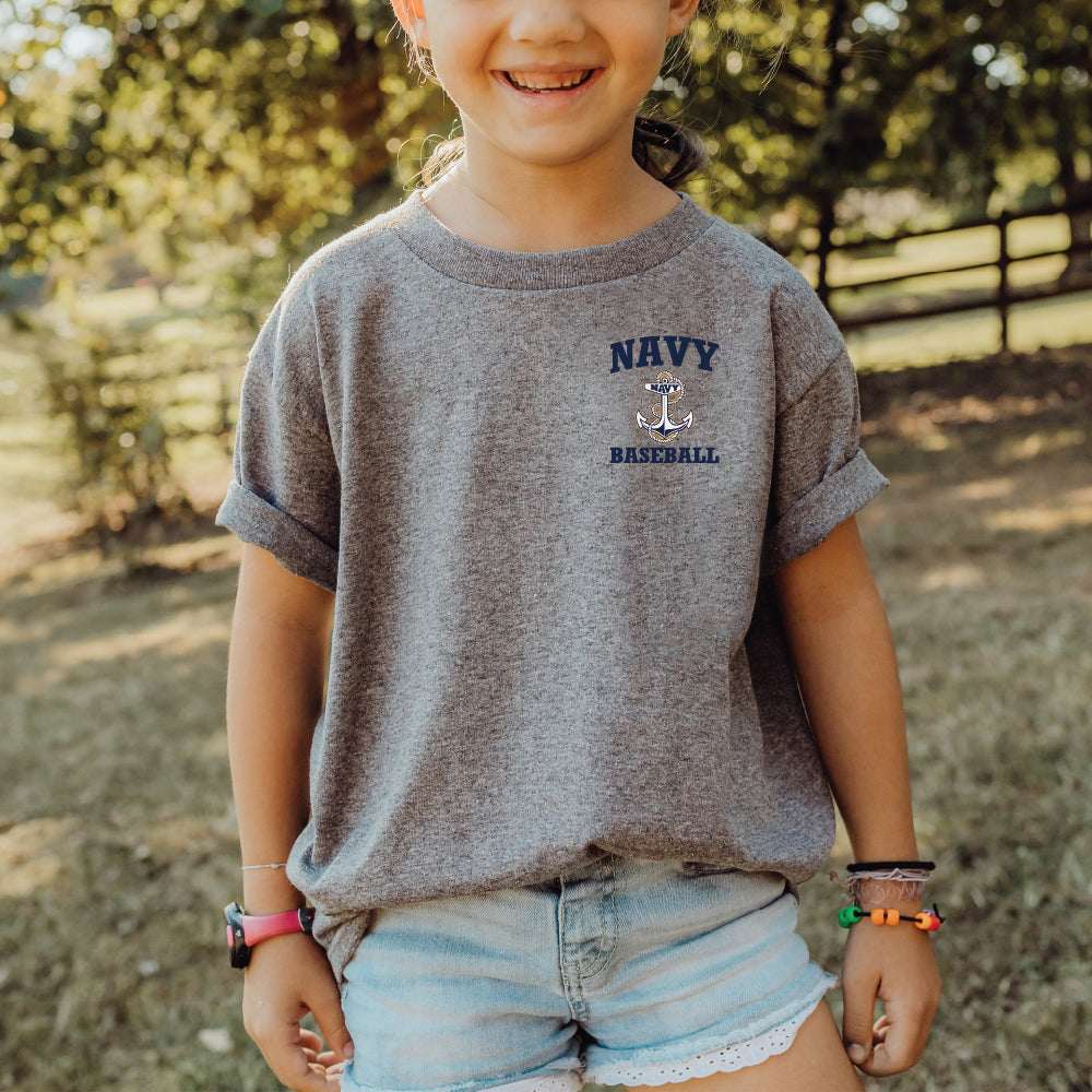 Navy Youth Anchor Baseball T-Shirt