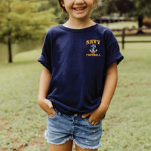 Load image into Gallery viewer, Navy Youth Anchor Football T-Shirt