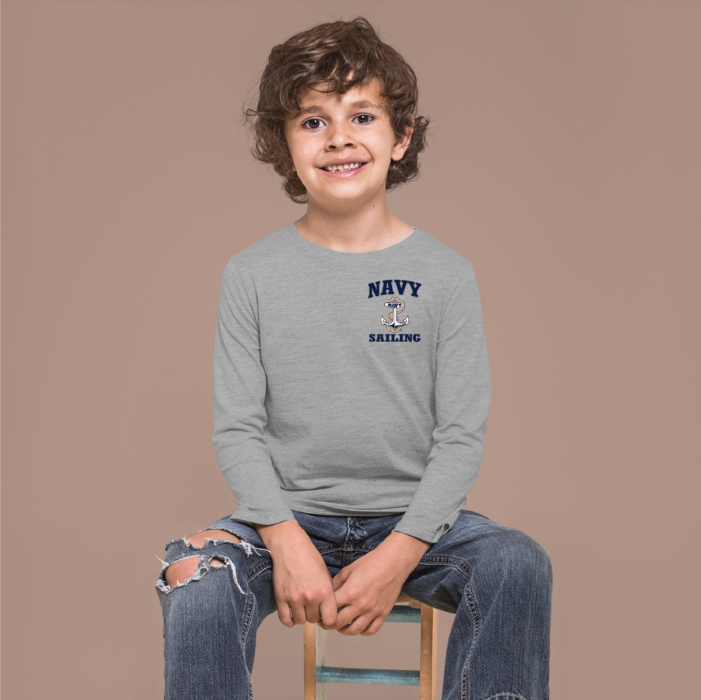 Navy Youth Anchor Sailing Long Sleeve T-Shirt