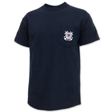 Load image into Gallery viewer, COAST GUARD SEAL LOGO POCKET T-SHIRT (NAVY)