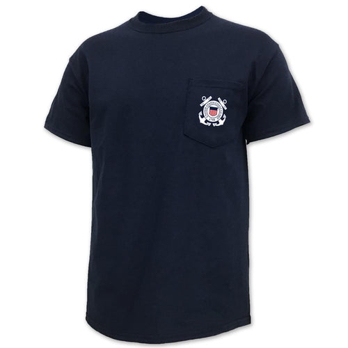 COAST GUARD SEAL LOGO POCKET T-SHIRT (NAVY)