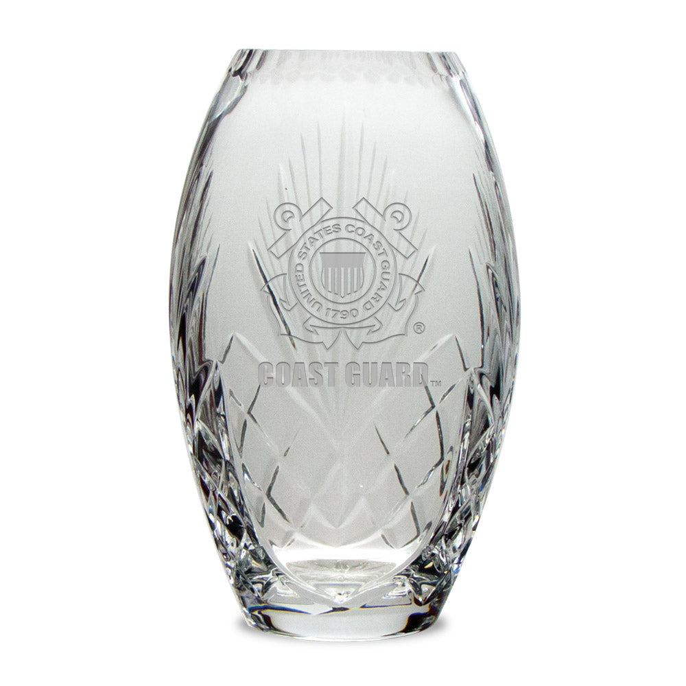 Coast Guard Seal Full Leaded Crystal Vase*