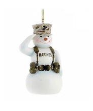 Load image into Gallery viewer, Marine Corps Snowman Ornament