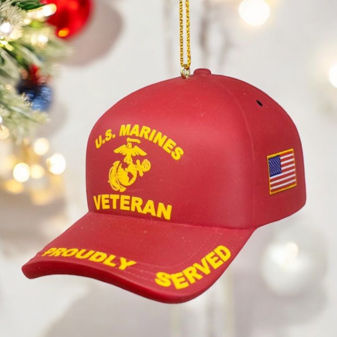 Marine Corps Veterans Cap Ornament