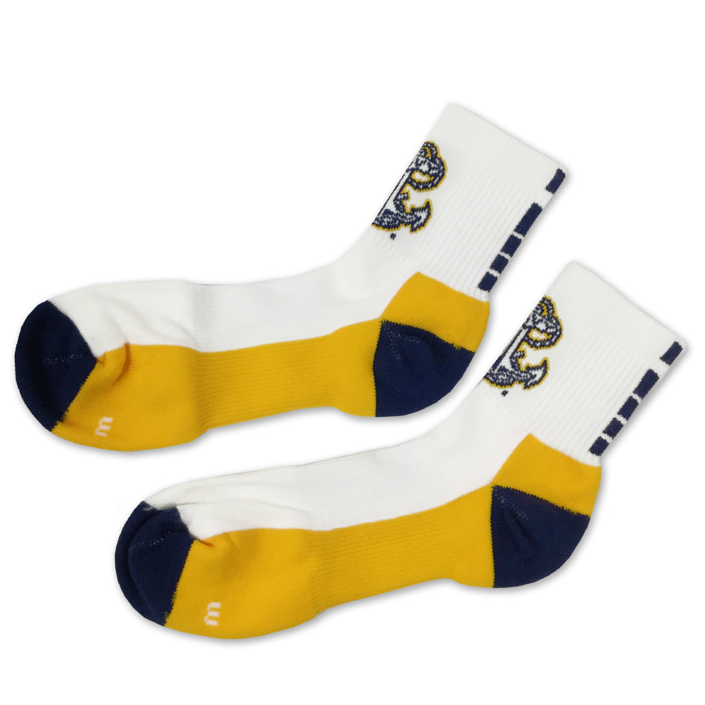 NAVY QUARTER SOCKS (WHITE)