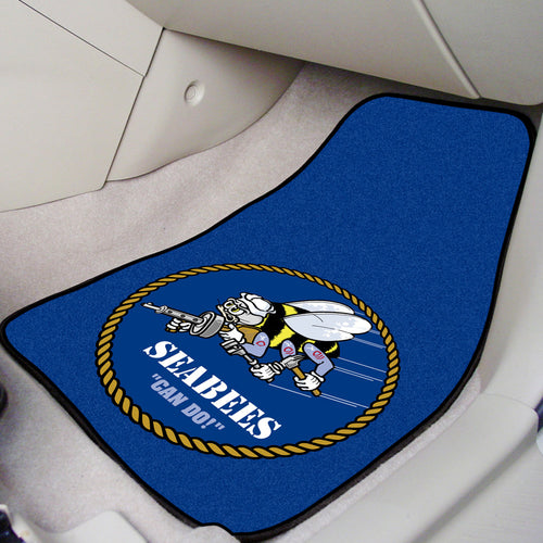 NAVY SEABEES 2 PIECE FRONT CAR MATS (17