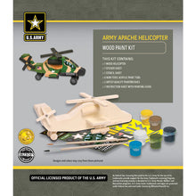 Load image into Gallery viewer, Army Apache Helicopter Wood Paint Kit